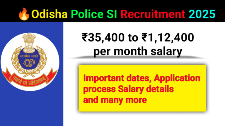 Odisha Police SI Recruitment 2025