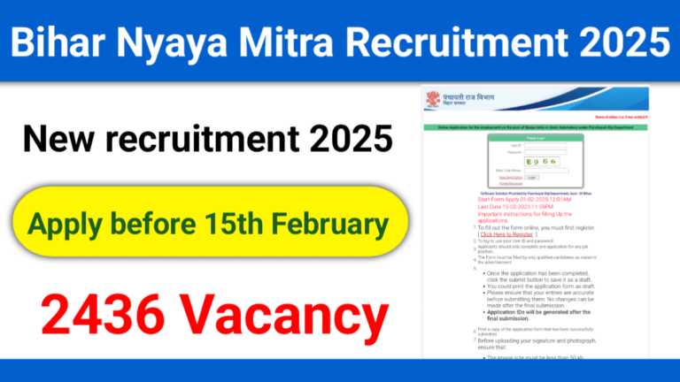 Bihar Nyaya Mitra Recruitment 2025