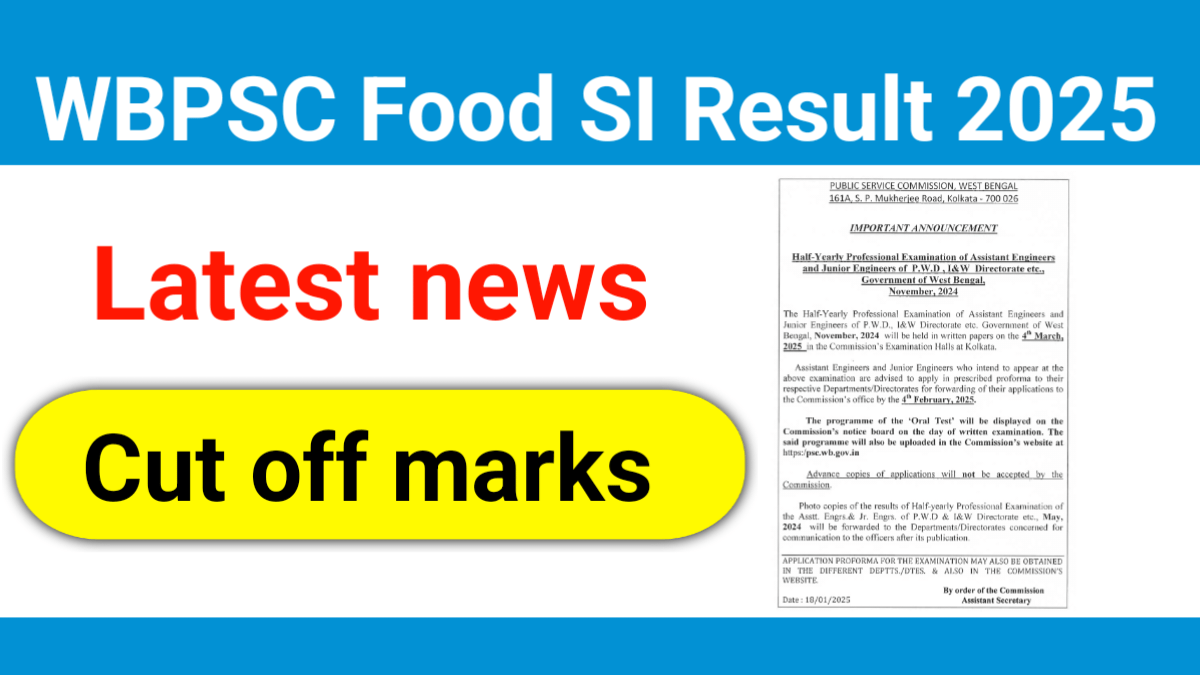 WBPSC Food SI Result 2025